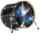 Decal Skin works with most 24" Bass Kick Drum Heads ZaZa Blue - DRUM HEAD NOT INCLUDED