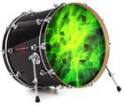 Decal Skin works with most 24" Bass Kick Drum Heads Cubic Shards Green - DRUM HEAD NOT INCLUDED
