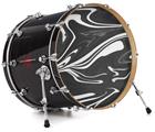Decal Skin works with most 24" Bass Kick Drum Heads Black Marble - DRUM HEAD NOT INCLUDED
