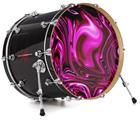 Decal Skin works with most 24" Bass Kick Drum Heads Liquid Metal Chrome Hot Pink Fuchsia - DRUM HEAD NOT INCLUDED