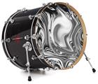 Decal Skin works with most 24" Bass Kick Drum Heads Liquid Metal Chrome - DRUM HEAD NOT INCLUDED