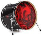 Decal Skin works with most 24" Bass Kick Drum Heads Liquid Metal Chrome Red - DRUM HEAD NOT INCLUDED