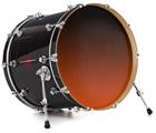Decal Skin works with most 24" Bass Kick Drum Heads Smooth Fades Burnt Orange Black - DRUM HEAD NOT INCLUDED
