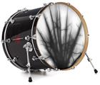 Decal Skin works with most 24" Bass Kick Drum Heads Lightning Black - DRUM HEAD NOT INCLUDED