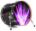 Decal Skin works with most 24" Bass Kick Drum Heads Lightning Purple - DRUM HEAD NOT INCLUDED