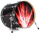 Decal Skin works with most 24" Bass Kick Drum Heads Lightning Red - DRUM HEAD NOT INCLUDED
