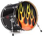 Decal Skin works with most 24" Bass Kick Drum Heads Metal Flames - DRUM HEAD NOT INCLUDED