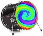 Decal Skin works with most 24" Bass Kick Drum Heads Rainbow Swirl - DRUM HEAD NOT INCLUDED