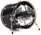 Decal Skin works with most 24" Bass Kick Drum Heads Big Kiss White on Black - DRUM HEAD NOT INCLUDED