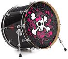 Decal Skin works with most 24" Bass Kick Drum Heads Girly Skull Bones - DRUM HEAD NOT INCLUDED