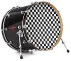 Decal Skin works with most 26" Bass Kick Drum Heads Checkered Canvas Black and White - DRUM HEAD NOT INCLUDED