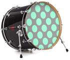 Decal Skin works with most 26" Bass Kick Drum Heads Kearas Polka Dots Mint And Gray - DRUM HEAD NOT INCLUDED