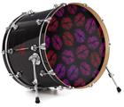 Decal Skin works with most 26" Bass Kick Drum Heads Red Pink And Black Lips - DRUM HEAD NOT INCLUDED