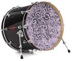 Decal Skin works with most 26" Bass Kick Drum Heads Folder Doodles Lavender - DRUM HEAD NOT INCLUDED