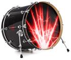 Decal Skin works with most 26" Bass Kick Drum Heads Lightning Red - DRUM HEAD NOT INCLUDED