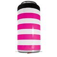 WraptorSkinz Skin Decal Wrap compatible with Yeti 16oz Tall Colster Can Cooler Insulator Psycho Stripes Hot Pink and White (COOLER NOT INCLUDED)