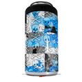 WraptorSkinz Skin Decal Wrap compatible with Yeti 16oz Tall Colster Can Cooler Insulator Checker Skull Splatter Blue (COOLER NOT INCLUDED)