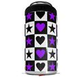 WraptorSkinz Skin Decal Wrap compatible with Yeti 16oz Tall Colster Can Cooler Insulator Purple Hearts And Stars (COOLER NOT INCLUDED)