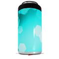 WraptorSkinz Skin Decal Wrap compatible with Yeti 16oz Tall Colster Can Cooler Insulator Bokeh Hex Neon Teal (COOLER NOT INCLUDED)