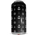 WraptorSkinz Skin Decal Wrap compatible with Yeti 16oz Tall Colster Can Cooler Insulator Nautical Anchors Away 02 Black (COOLER NOT INCLUDED)