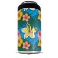 WraptorSkinz Skin Decal Wrap compatible with Yeti 16oz Tall Colster Can Cooler Insulator Beach Flowers 02 Blue Medium (COOLER NOT INCLUDED)