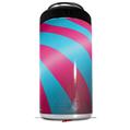 WraptorSkinz Skin Decal Wrap compatible with Yeti 16oz Tall Colster Can Cooler Insulator Two Tone Waves Neon Teal Hot Pink (COOLER NOT INCLUDED)