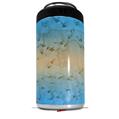 WraptorSkinz Skin Decal Wrap compatible with Yeti 16oz Tall Colster Can Cooler Insulator Exotic Wood Birdseye Maple Burst Neon Blue (COOLER NOT INCLUDED)