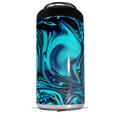 WraptorSkinz Skin Decal Wrap compatible with Yeti 16oz Tall Colster Can Cooler Insulator Liquid Metal Chrome Neon Blue (COOLER NOT INCLUDED)