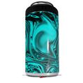 WraptorSkinz Skin Decal Wrap compatible with Yeti 16oz Tall Colster Can Cooler Insulator Liquid Metal Chrome Neon Teal (COOLER NOT INCLUDED)