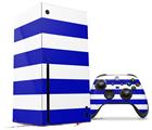 WraptorSkinz Skin Wrap compatible with the 2020 XBOX Series X Console and Controller Psycho Stripes Blue and White (XBOX NOT INCLUDED)