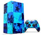WraptorSkinz Skin Wrap compatible with the 2020 XBOX Series X Console and Controller Blue Star Checkers (XBOX NOT INCLUDED)
