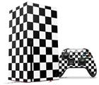 WraptorSkinz Skin Wrap compatible with the 2020 XBOX Series X Console and Controller Checkers White (XBOX NOT INCLUDED)