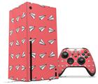 WraptorSkinz Skin Wrap compatible with the 2020 XBOX Series X Console and Controller Paper Planes Coral (XBOX NOT INCLUDED)