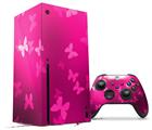 WraptorSkinz Skin Wrap compatible with the 2020 XBOX Series X Console and Controller Bokeh Butterflies Hot Pink (XBOX NOT INCLUDED)