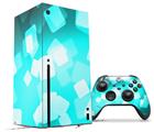 WraptorSkinz Skin Wrap compatible with the 2020 XBOX Series X Console and Controller Bokeh Squared Neon Teal (XBOX NOT INCLUDED)