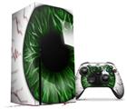 WraptorSkinz Skin Wrap compatible with the 2020 XBOX Series X Console and Controller Eyeball Green Dark (XBOX NOT INCLUDED)