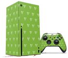 WraptorSkinz Skin Wrap compatible with the 2020 XBOX Series X Console and Controller Hearts Green On White (XBOX NOT INCLUDED)