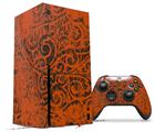WraptorSkinz Skin Wrap compatible with the 2020 XBOX Series X Console and Controller Folder Doodles Burnt Orange (XBOX NOT INCLUDED)