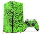 WraptorSkinz Skin Wrap compatible with the 2020 XBOX Series X Console and Controller Folder Doodles Neon Green (XBOX NOT INCLUDED)