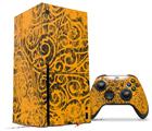 WraptorSkinz Skin Wrap compatible with the 2020 XBOX Series X Console and Controller Folder Doodles Orange (XBOX NOT INCLUDED)