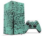 WraptorSkinz Skin Wrap compatible with the 2020 XBOX Series X Console and Controller Folder Doodles Seafoam Green (XBOX NOT INCLUDED)