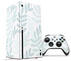 WraptorSkinz Skin Wrap compatible with the 2020 XBOX Series X Console and Controller Watercolor Leaves Blues (XBOX NOT INCLUDED)