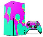 WraptorSkinz Skin Wrap compatible with the 2020 XBOX Series X Console and Controller Drip Teal Pink Yellow (XBOX NOT INCLUDED)