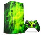 WraptorSkinz Skin Wrap compatible with the 2020 XBOX Series X Console and Controller Cubic Shards Green (XBOX NOT INCLUDED)