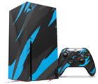 WraptorSkinz Skin Wrap compatible with the 2020 XBOX Series X Console and Controller Jagged Camo Neon Blue (XBOX NOT INCLUDED)