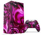 WraptorSkinz Skin Wrap compatible with the 2020 XBOX Series X Console and Controller Liquid Metal Chrome Hot Pink Fuchsia (XBOX NOT INCLUDED)