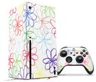 WraptorSkinz Skin Wrap compatible with the 2020 XBOX Series X Console and Controller Kearas Flowers on White (XBOX NOT INCLUDED)