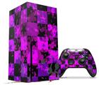 WraptorSkinz Skin Wrap compatible with the 2020 XBOX Series X Console and Controller Purple Star Checkerboard (XBOX NOT INCLUDED)