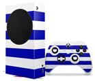 WraptorSkinz Skin Wrap compatible with the 2020 XBOX Series S Console and Controller Psycho Stripes Blue and White (XBOX NOT INCLUDED)