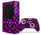 WraptorSkinz Skin Wrap compatible with the 2020 XBOX Series S Console and Controller Pink Floral (XBOX NOT INCLUDED)